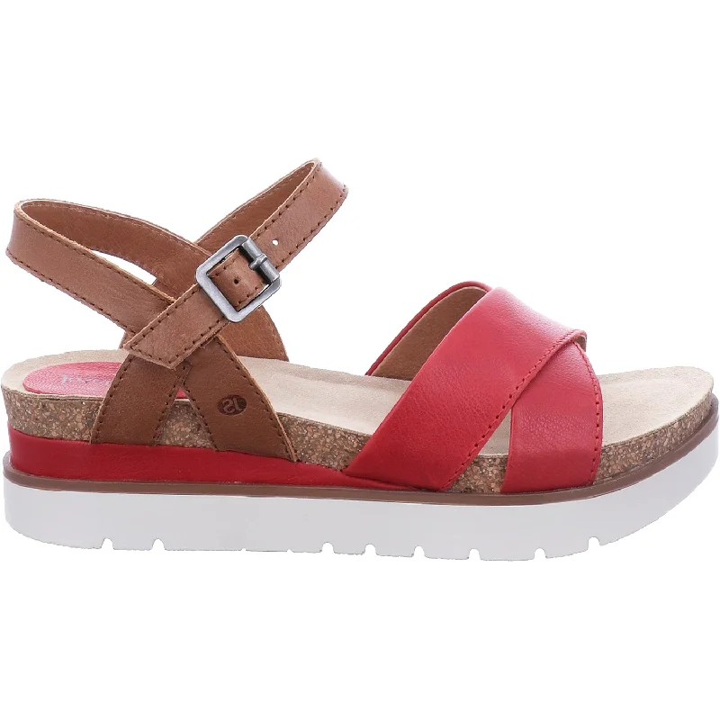 sandals for walking through the hot sunWomen's Josef Seibel Clea 10 Red Combi Leather