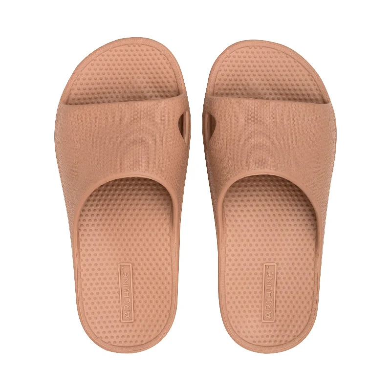 sandals for comfortable travel and sightseeingArchline Rebound Orthotic Slides - Putty