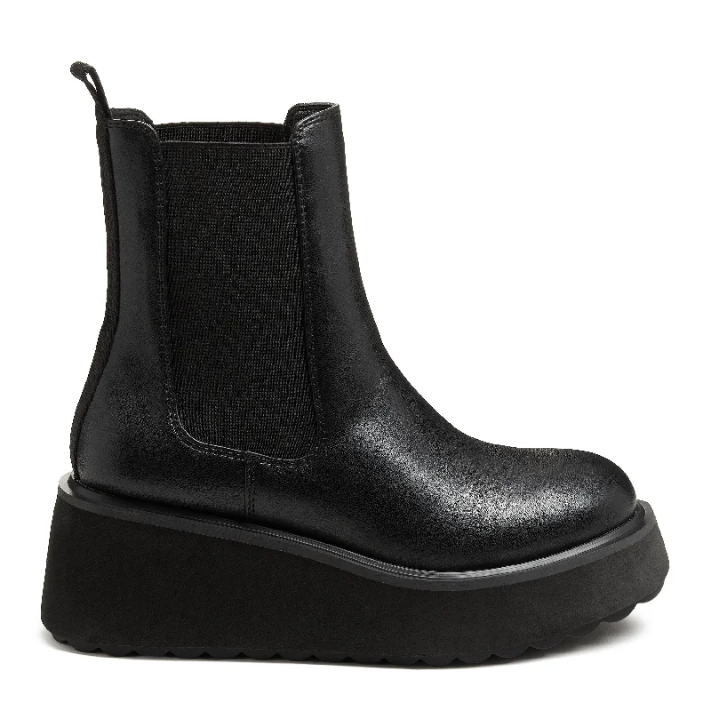 Comfortable boots for outdoor use in snow-Heyday All Black Platform Chelsea Boot