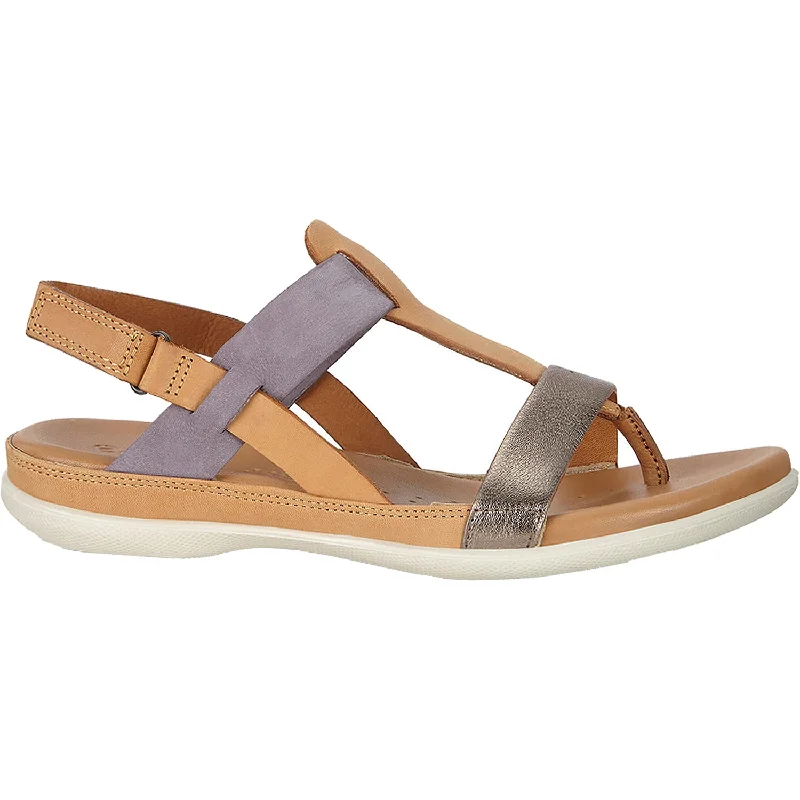 sandals for casual beach wear -Women's Ecco Flash Stone Metallic/Lion/Dusk Leather