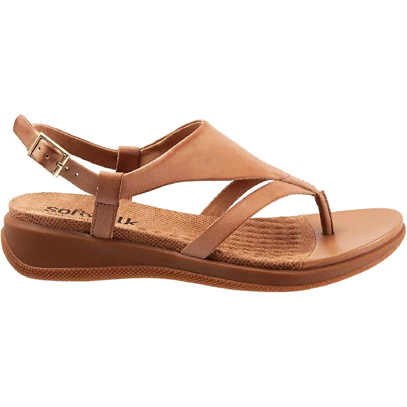 sandals for all-season wear -Women's SoftWalk Temara Tan Leather