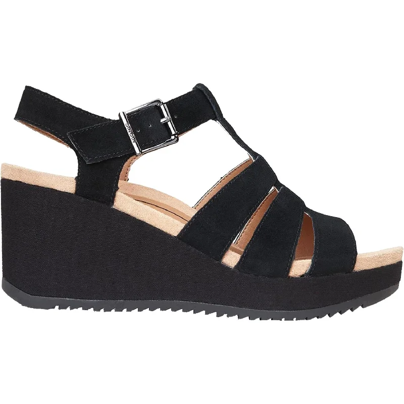 best sandals for all-day walking -Women's Vionic Tawny Black Suede