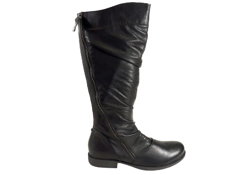 Stylish boots with thick rubber sole for snow-Cabello Comfort Piraz Womens European Comfort Leather Knee High Boots