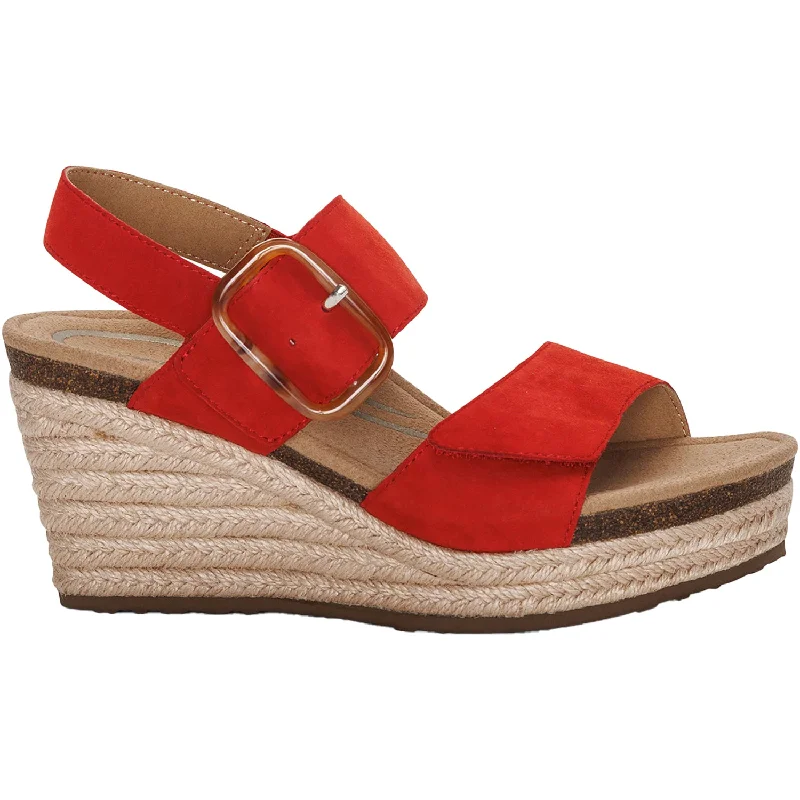 non-slip sandals for wet surfaces -Women's Aetrex Ashley Poppy Leather