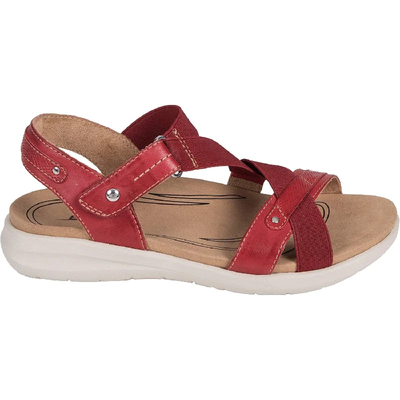 sandals for outdoor sports -Women's Earth Bali Bright Red Leather