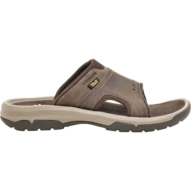 sandals for adventurous walks by the seaMen's Teva Langdon Slide Walnut Leather