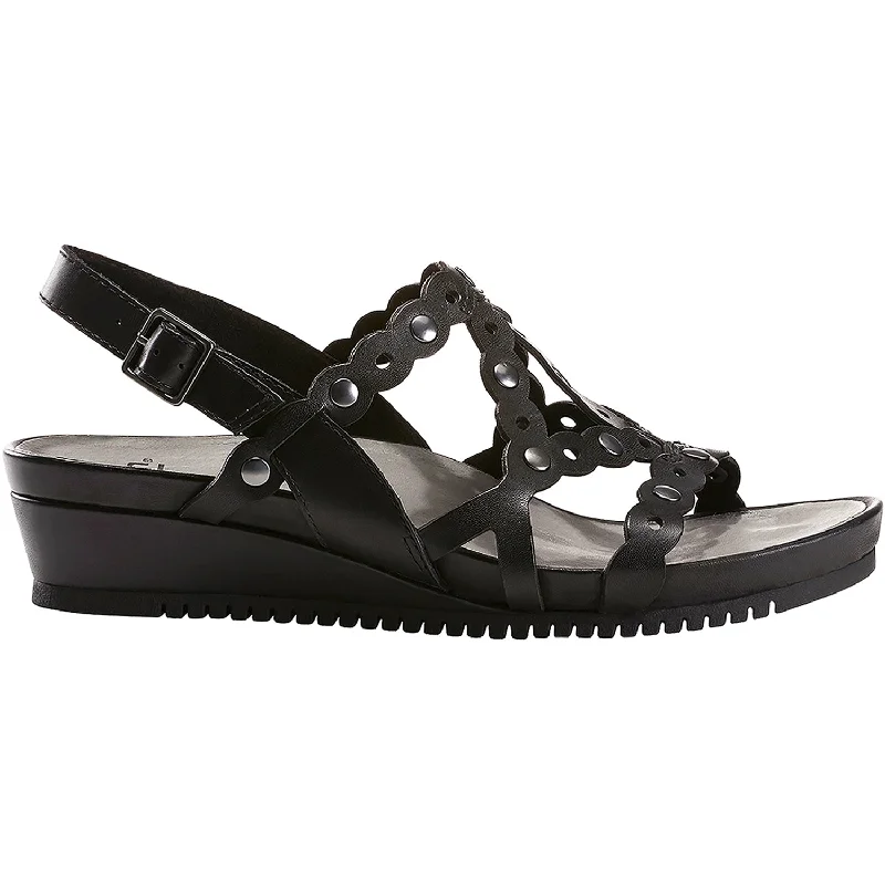 sandals for summer beach adventuresWomen's Earth Leo Black Leather