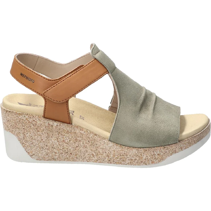 sandals for outdoor trips in hot climatesWomen's Mephisto Galiane Light Khaki Leather/Suede